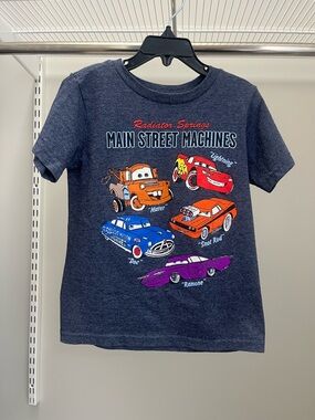 Disney Cars 'Main Street Machines' Kids T‑Shirt in Heather Navy